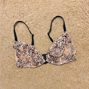 Victoria's Secret tan and Black Leopard Lace Balconette Bra